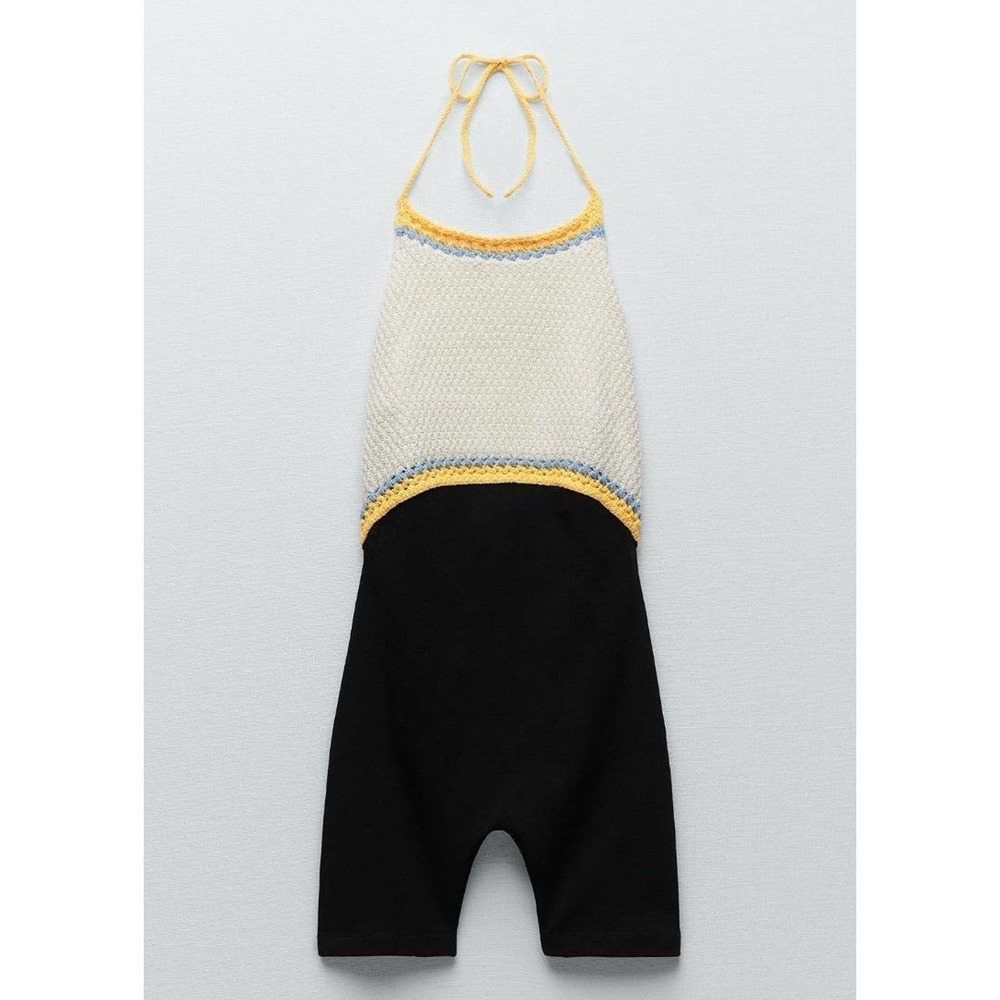 Knit short romper